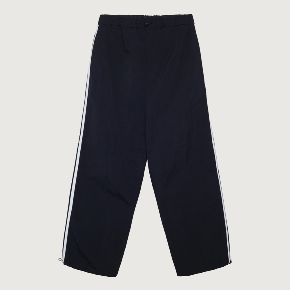 OAK + FORT Black Joggers with White Stripes XS